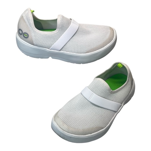 OOFOS OOMG White Mesh Low Sport Recovery Comfort Shoe Women’s Size 5 - Picture 1 of 10